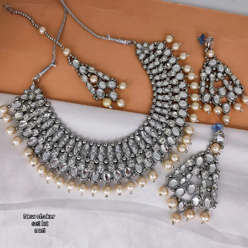 Jewelry Clearance Sale – Final Reductions Lucentarts Jewellery Silver Plated Kundan  Necklace Set