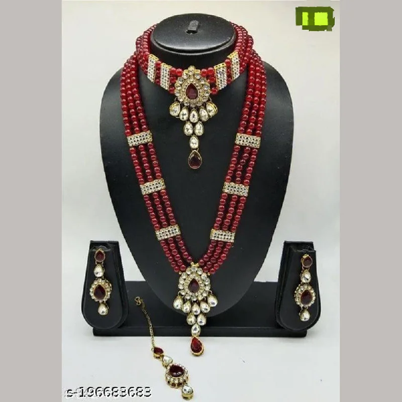 Get Your Favorite Jewelry At The Best Price Manisha Jewellery Gold Plated Double Necklace Set