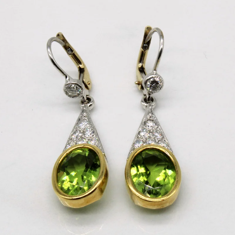 Must-Have Jewelry At Irresistible Discounts Peridot & Diamond Drop Earrings | 6.60ctw, 0.68ctw |