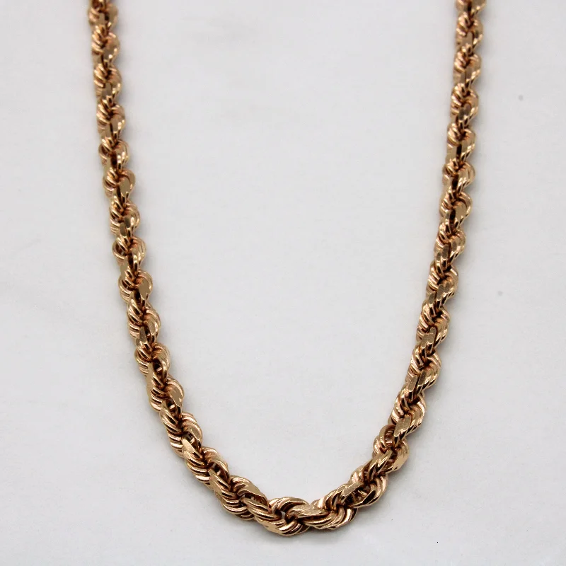 Fashion-Forward Geometric Jewelry For Contemporary Style 14k Rose Gold Rope Chain | 24" |