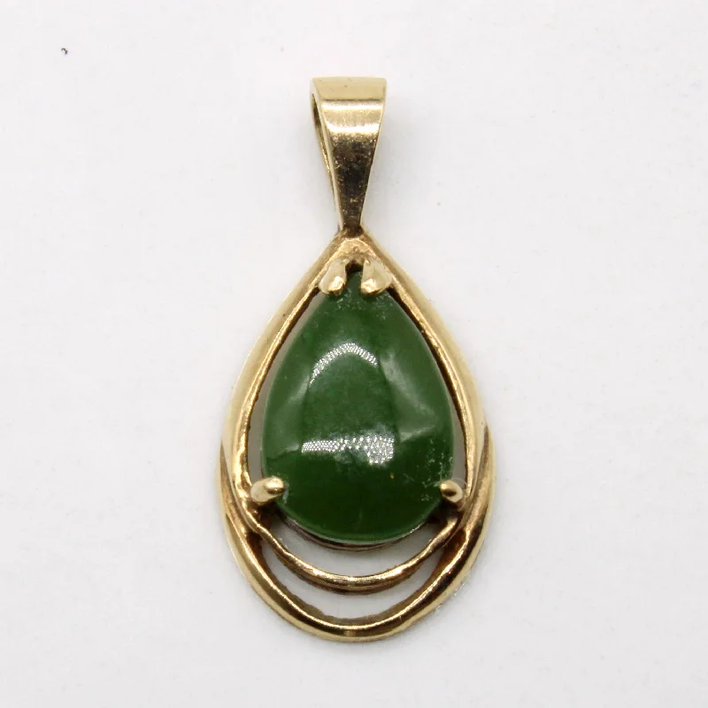 Luxury Handcrafted Jewelry For Elegant Looks Pear Cabochon Serpentine Pendant | 0.95ct |