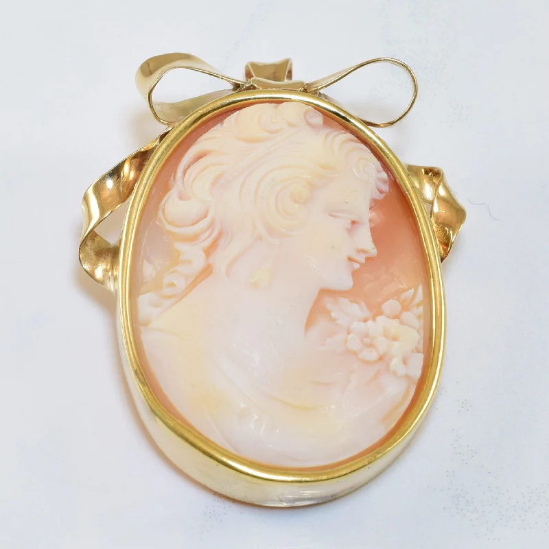 Affordable Gold-Plated Jewelry For Modern Fashion Shell Cameo Convertible Brooch/Pendant | 23.00ct |