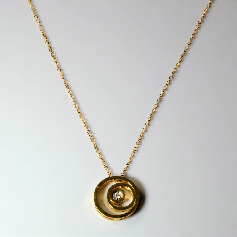 Elegant Rose Gold Jewelry For A Stylish Touch Swirling Circle Diamond Necklace | 0.05ct | 16" |