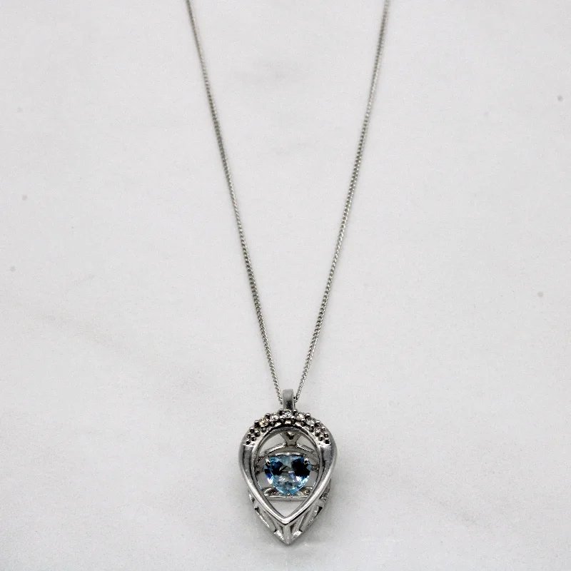 Your Dream Jewelry At Dream Prices – Shop Now Fluttering Blue Topaz & Diamond Heart Necklace | 0.50ct, 0.04ctw | 19" |