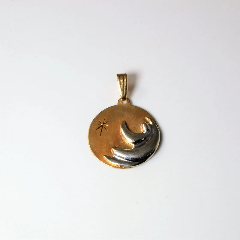 Upgrade Your Jewelry Collection For Less Two Tone Man on the Moon Pendant |