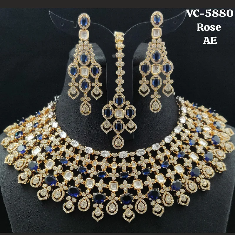 Chic And Stylish Jewelry At Discounted Prices Vivah Creations Gold Plated AD Stone Necklace Set