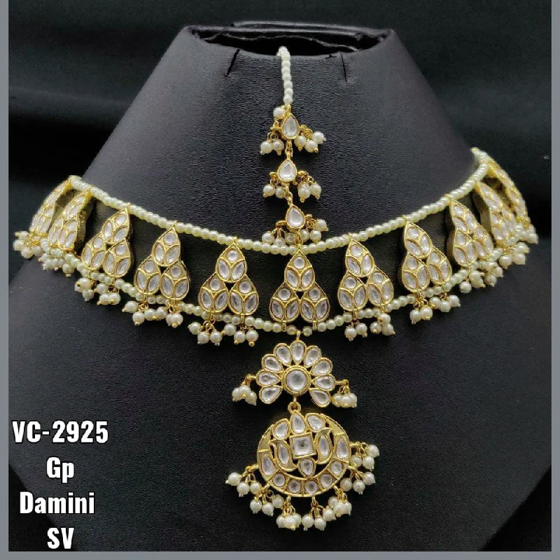 Big Savings On Your Favorite Jewelry Pieces Vivah Creations Gold Plated Kundan & Beads Damini Maangtikka