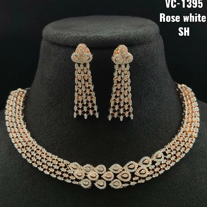 Holiday Jewelry Sale – Perfect Gifts At Great Prices Vivah Creations Rose Gold Plated AD Stone Necklace Set