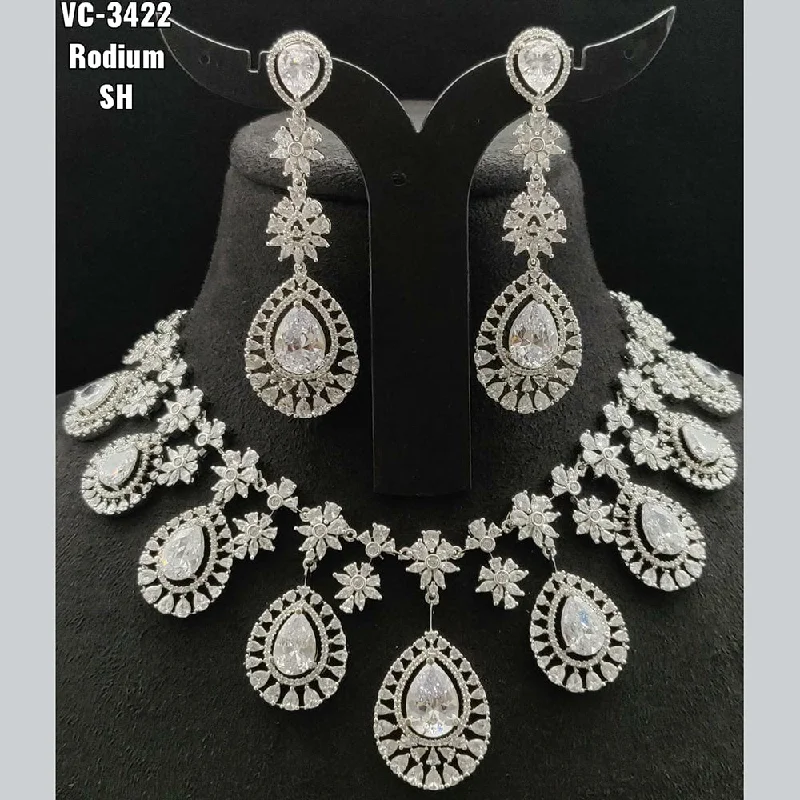 Sparkle For Less – Shop Jewelry Deals Now Vivah Creations Silver Plated AD Stone Necklace Set