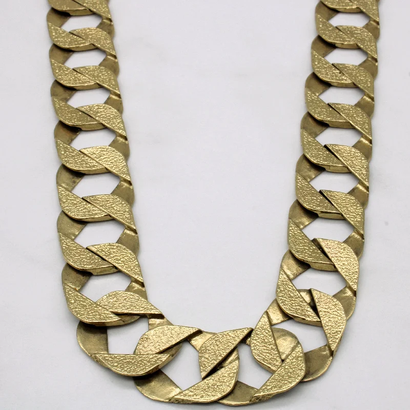 Versatile Layering Jewelry For Effortless Chic 10k Yellow Gold Hammered Cuban Chain | 29" |